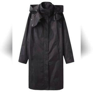Helmut Lang black hooded trench coat size L
